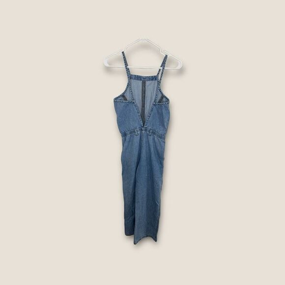 Zara Girls Denim Full Length Overall Jumpsuit Blue Size 13-14 - Picture 2 of 7